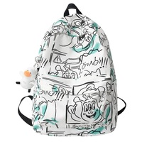 Twinkle Factory Simple versátil mujer estudiante universitario bolsa de ordenador impermeable Graffiti impreso estudiante mochila mochilas escolares
