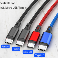Usine en gros 4 en 1 câble de charge rapide 1.2m câble de données de charge USB en nylon pour iPhone OEM Logo Support prix d'usine