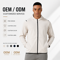 Veste de sport à capuche pour homme, personnalisable OEM ODM, fermeture éclair intégrale, course en plein air, entraînement, fitness, coupe-vent, veste décontractée