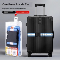Cross-border sabuk pengikat satu kata bagasi dicetak poliester Fashion ramah lingkungan dengan kemasan kotak PVC