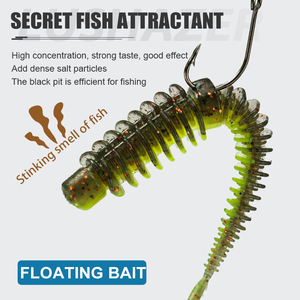 เหยื่อตกปลา LUSHAZER 10 ชิ้น/ถุง เหยื่อปลอมแบบลอยน้ำ TPE รูปหนอน ขนาด 65 มม. 75 มม. 85 มม. เหยื่อตกปลา เหยื่อแมลง เหยื่อยาง เหยื่อปลอมเหมือนจริง - Product Image 3