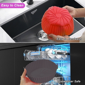 Air Fryer Silicone <b>Liners</b> Reusable Pot Easy Cleaning Non Stick Non Flammable Microwave Inserts Oven <b>Airfryer</b> Accessories - Product Image 4