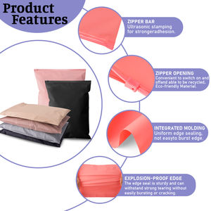 Penjualan Terbaik tas kaus poli Pe dapat ditutup kembali Logo cetak kustom ritsleting plastik kemasan tas pengunci ritsleting untuk pakaian - Product Image 5