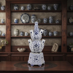 Chinois vieux bleu blanc porcelaine <span class=keywords><strong>tulipe</strong></span> fleurs motif <span class=keywords><strong>Vase</strong></span> minimaliste classique oriental chinois décoration pour un usage de mariage - Product Image 5