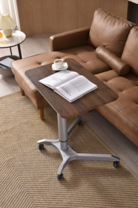 Escritorio de oficina neumático de bambú de lujo moderno personalizado elevación automática altura ajustable convertible para uso en el dormitorio del hogar - Product Image 3