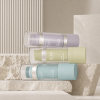 Flacons PET de 15 ml pour soins de la peau personnalisés, à double tête sans air, pour lotion liquide, avec pinceau pour crème BB et fond de teint, pour crème visage