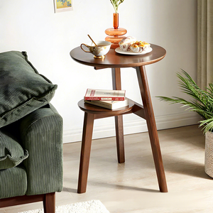 Modern Minimalist Wooden Double-layer <strong>Side</strong> <strong>Table</strong> <strong>Storage</strong> for Living Room Bedroom-Ornaments Sundries Living Room Furniture - Product Image 2