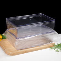 Boîte rectangulaire en plastique PS de qualité alimentaire pour gâteau, collation, bonbons, emballage cadeau rectangulaire vide