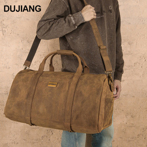 กระเป๋าเดินทางดัฟเฟิลสีน้ำตาล Dujiang J6001 ขนาด 36-55 ลิตร ความจุมาก หนังแท้ สำหรับเดินทาง ท่องเที่ยว กีฬากลางแจ้ง ฟิตเนส ฤดูหนาว - Product Image 1