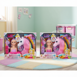 ตุ๊กตายูนิคอร์นสไตล์พร้อมม้าโพนี่สีชมพูและอุปกรณ์เสริม 26x32x9 ซม. สำหรับเด็กผู้หญิงอายุ 3 ปีขึ้นไป - Product Image 3