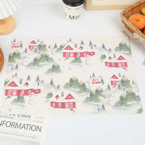 Set de table carré de style nordique, dessin animé, anti-huile, imperméable, antidérapant, écologique, pour usage domestique - Product Image 2