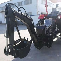 Mini tracteur à attelage 3 points avec prise de force chargeuse sur pneus avec pelle rétrocaveuse à vendre machine