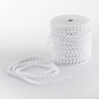 2,5 - 10mm Perlenkette Girlande Weihnachtsbaumschmuck Weiß und Gold Bastelperlenkette