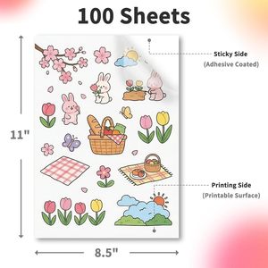 Papel Adhesivo Transparente de <span class=keywords><strong>Vinilo</strong></span> de 8.5x11 Pulgadas, Adhesivo Brillante Transparente de 216x279, Etiqueta Personalizada Mate Imprimible a Prueba de Agua para Impresora de Inyección de Tinta - Product Image 2