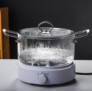 Fogão a Gás com Duas Alças, Panela Alta para Cozinha Doméstica, Grande Capacidade de 5.5L, Panela de Aço Inoxidável com Tampa de Vidro - Product Image 6