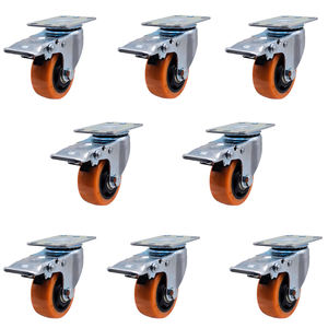 Drehbare Bremsrollen 360° Doppelt Verriegelbare Geräuschlose PU/PVC PP-Räder Kugellager 80kg Tragfähigkeit für Transportwagen - Product Image 1