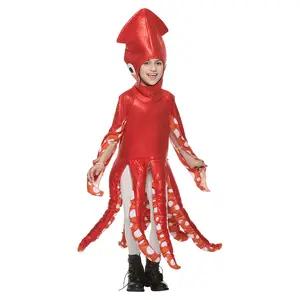 Disfraz de Halloween para niños, disfraz divertido de una pieza, criatura marina, calamar, para fiesta escolar