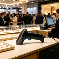 Scanner de codes-barres USB omnidirectionnel mains libres 1D/2D QR Code pour supermarchés et entrepôts DiligenCe en stock
