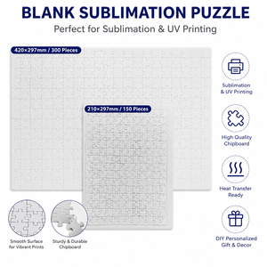 <span class=keywords><strong>Puzzle</strong></span> vierge blanc personnalisable pour sublimation, 100, 150, 300, 500, <span class=keywords><strong>1000</strong></span> pièces, pour impression photo avec revêtement de transfert thermique - Product Image 6