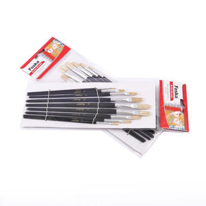 Juego de 9 Pinceles FOSKA con Mango de Madera Cómodo para Agarrar, Pinceles de Cerdas Planas para Múltiples Técnicas y Superficies - Product Image 1
