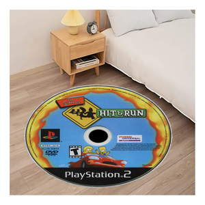 Alfombra de suelo con forma de CD redondo con diseño de disco de música con logotipo personalizado suave alfombra cómoda para ár - Product Image 1