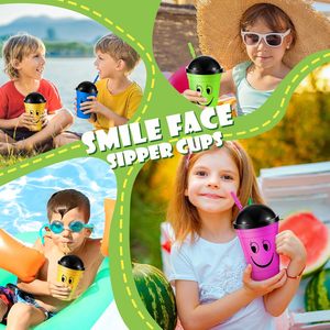 Hot bán nhà máy bán buôn tùy chỉnh in cốc Nụ cười cốc nhựa với rơm và nắp - Product Image 6