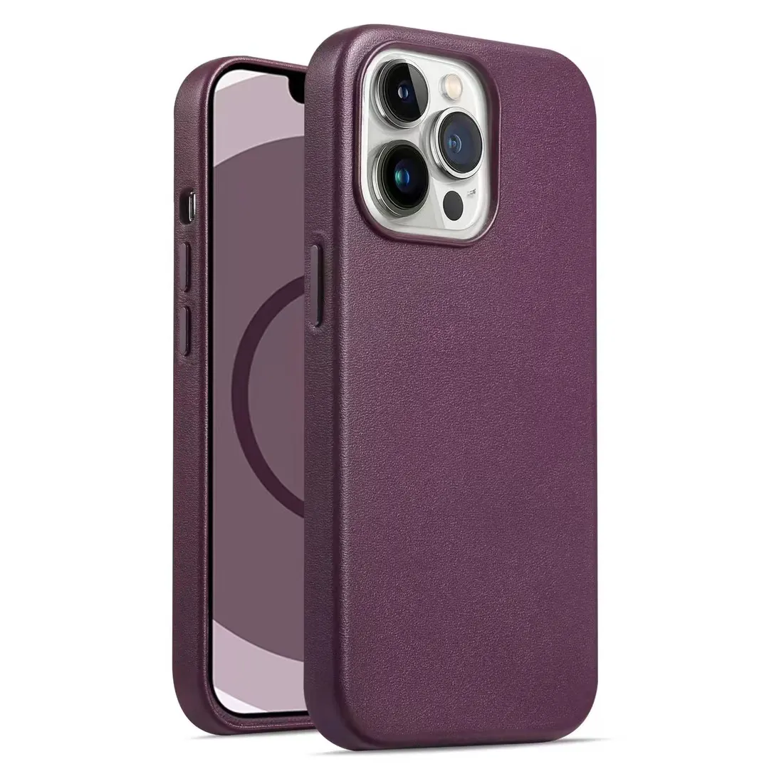 Official leather Case For iPhone 14 Magnetic holder Silicone for iphone 12 13 pro max shell iphone 13 case leather animation