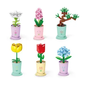 क्रिएटिव DIY असेंबली ईंटें खिलौने फूल गुलदस्ता ब्लॉक उपहार बिल्डिंग ब्लॉक छोटे कण गुलाब 50 प्लास्टिक यूनिसेक्स स्वीकृत