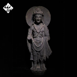 พระพุทธรูปหินโบราณแกะสลักด้วยมือสไตล์กันธารา ขนาดสั่งทำพิเศษ สำหรับสโมสรระดับไฮเอนด์ - Product Image 1