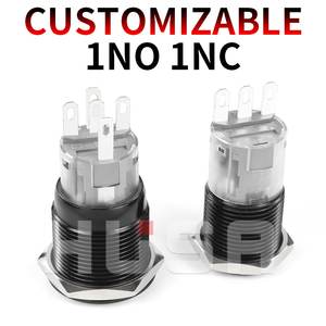 Công Tắc Nút Bấm Kim Loại Chống Nước 1NO1NC 2NO2NC 16/19/22/25/28/30Mm Công Tắc Nguồn Động Cơ Xe Hơi Tạm Thời Đèn LED 3/6/12/24/220V - Product Image 3