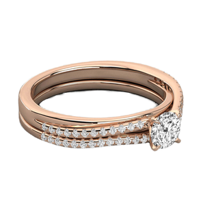 Bague de mariage solitaire de luxe en or blanc 18 carats avec diamant de laboratoire, plaqué rhodium, 1 carat, modèle Kesari Diam Custom Better Star - Product Image 1