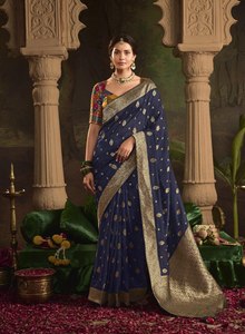 Vêtements de mariage indiens de luxe Smooth Dola Silk Patola Designer Blouse Saree Collection pour achat en gros - Product Image 3
