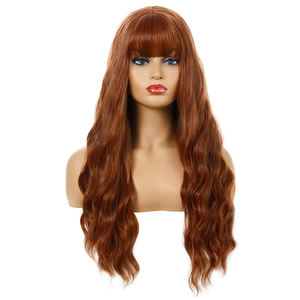 Perruque longue ondulée <span class=keywords><strong>avec</strong></span> <span class=keywords><strong>frange</strong></span>, perruque synthétique, <span class=keywords><strong>cheveux</strong></span> longs bouclés, couleur touffue, ondulation naturelle, <span class=keywords><strong>2022</strong></span> - Product Image 4