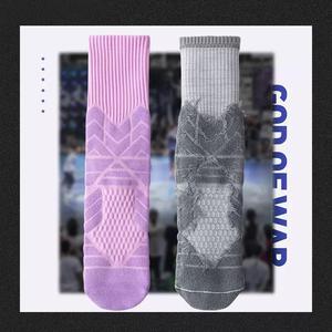 Mecha Basketball Socks Men's Mid Calf Athletic Socks Sweat Absorbent Breathable Solid Color Nylon Basketball Sports Socks - Product Image 4