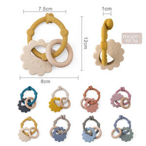 2026 Neuerscheinung Bebe Weicher <span class=keywords><strong>Baby</strong></span>-Beißring Spielzeug BPA-frei Lebensmittelechtes Silikon Weicher Beruhigender Kauartikel für Säuglinge Sensorisches Training - Product Image 4