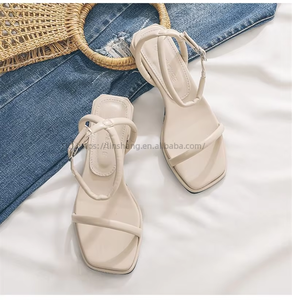 New Line With Low Heel Square Head Roman <b>Shoes</b> Open Toe Summer Flat Beach Sandals Women - Product Image 6