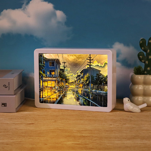 Creativa Lampada Scenografica a 7 Strati con Effetto Ombra 3D, Paesaggio Urbano in Stile <span class=keywords><strong>Anime</strong></span>, per Arredamento Casa e Ufficio - Product Image 4