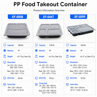 Contenedor de Comida con 6 Compartimentos, Tapa de PP, Libre de BPA, Apto para Microondas, Hermético, Caja de Almacenamiento de Alimentos para Ensaladas, Proceso Blister, para Sushi