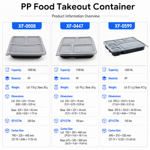 6 Compartment PP Meal Prep Container with Lid BPA Free Microwave Safe Leakproof Food Storage <b>Box</b> - Product Image 5