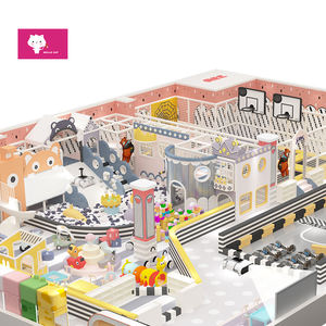 Patio de juegos preescolar, <span class=keywords><strong>casa</strong></span> divertida, equipo de plástico <span class=keywords><strong>para</strong></span> interiores, atractivo patio de recreo <span class=keywords><strong>para</strong></span> niños casero al aire libre, toboganes de plástico - Product Image 2