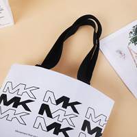 Sacs fourre-tout réutilisables en RPET laminé, résistants, personnalisables avec logo, imperméables, écologiques, pour les courses, avec longues poignées