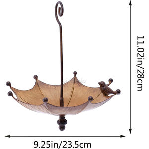 ที่ใส่อาหารนกเหล็กแบบพรีเมี่ยมถาดใส่น้ำแบบแขวนทนทานพร้อมร่มเครื่องป้อนนกดื่มสำหรับสนามหญ้าหลังบ้าน - Product Image 3