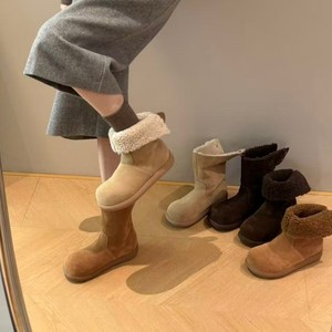 <span class=keywords><strong>Bottes</strong></span> de neige à semelle épaisse pour femmes, nouveau modèle 2026, <span class=keywords><strong>bottes</strong></span> courtes d'hiver doublées de fourrure, portables de deux façons, en cuir intégré - Product Image 3