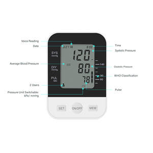 HUAAN Display LCD Leitura De Voz Cuff Eletrônico Médico Braço BP Digital Esfigmomanômetro Pressão Arterial Máquina Monitor - Product Image 2