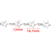 Cadena de Joyería de Acero Inoxidable Personalizada con Trébol de Cuatro Hojas y Estrella de Cinco Puntas, Collar Hecho a Mano, Accesorios para Pendientes