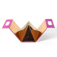 Fabricant de boîte d'emballage écologique biodégradable personnalisée, emballage de cadeau de luxe, boîte à cosmétiques pliante triangulaire avec poignée