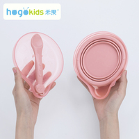 Bol pliable écologique en PP et silicone sans BPA avec couvercle anti-fuite, ensemble de voyage pour l'alimentation des nourrissons et des tout-petits en phase de sevrage