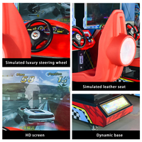 Simulateur de course automobile Outrun à pièces de monnaie de 32/42 pouces, machine de jeu d'arcade, détection de mouvement, anglais, certifié CE pour une utilisation en intérieur