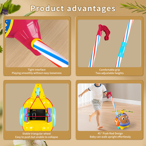 Giocattoli per bambini educazione precoce a mano carrello a spinta con campanello Multi-funzionale a propulsione a mano aereo Push/Drag giocattoli per bambini - Product Image 6