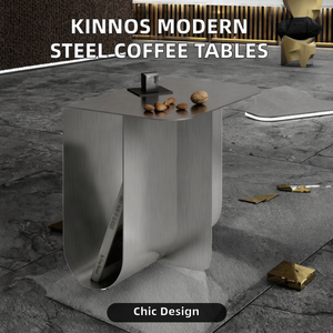 KINNOS Nordic Creative Design Stainless Steel Convertible Corner Book Storage Rack Modern Living Room Sofa Edge Coffee <strong>Tables</strong> - Product Image 4